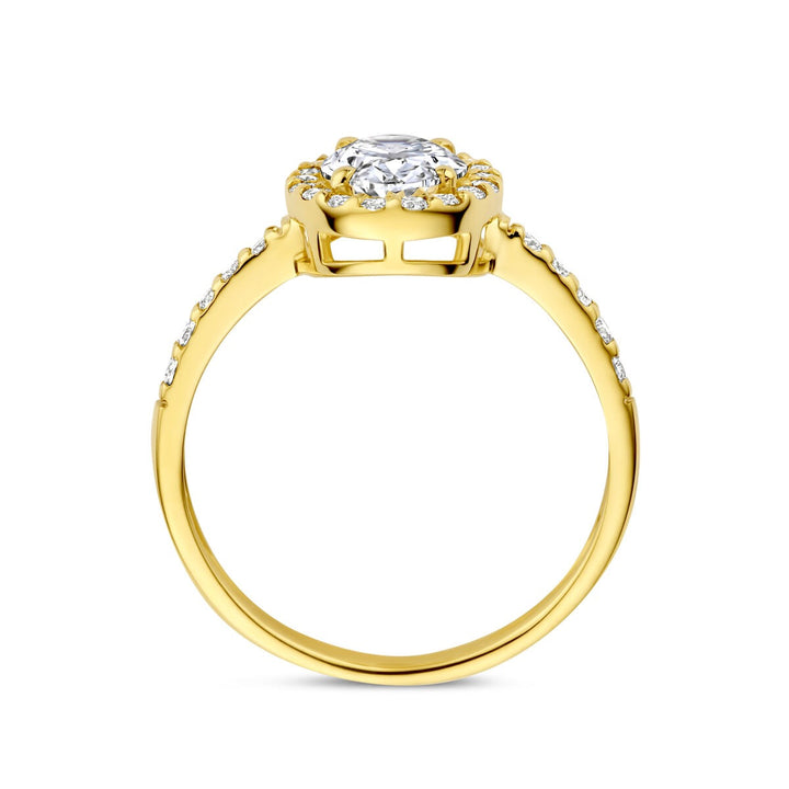 14k Geelgouden ring met ovale lab grown diamant – inclusief certificaat
