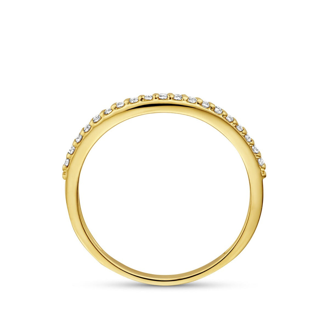 14k Geelgouden ring met lab grown diamant