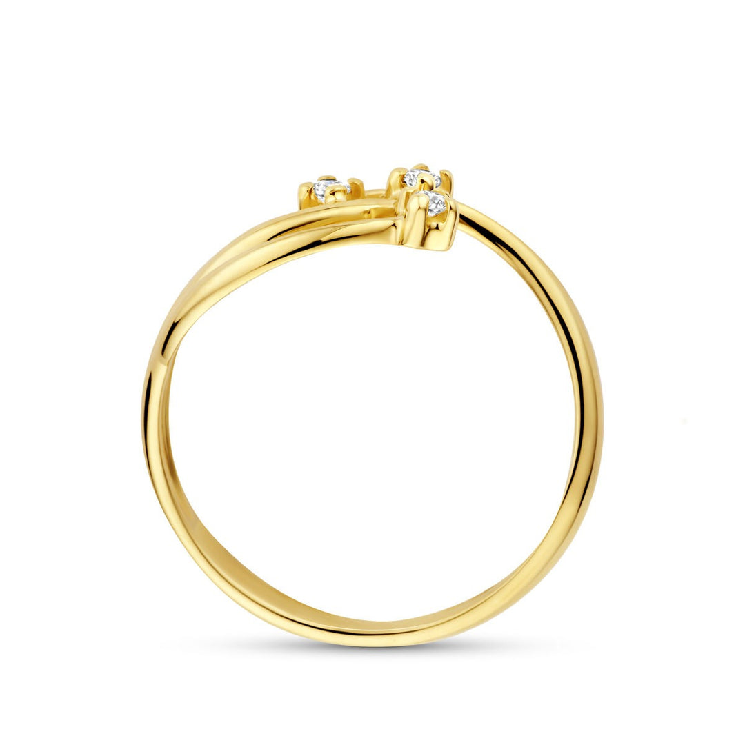 14k Geelgouden ring met lab grown diamant