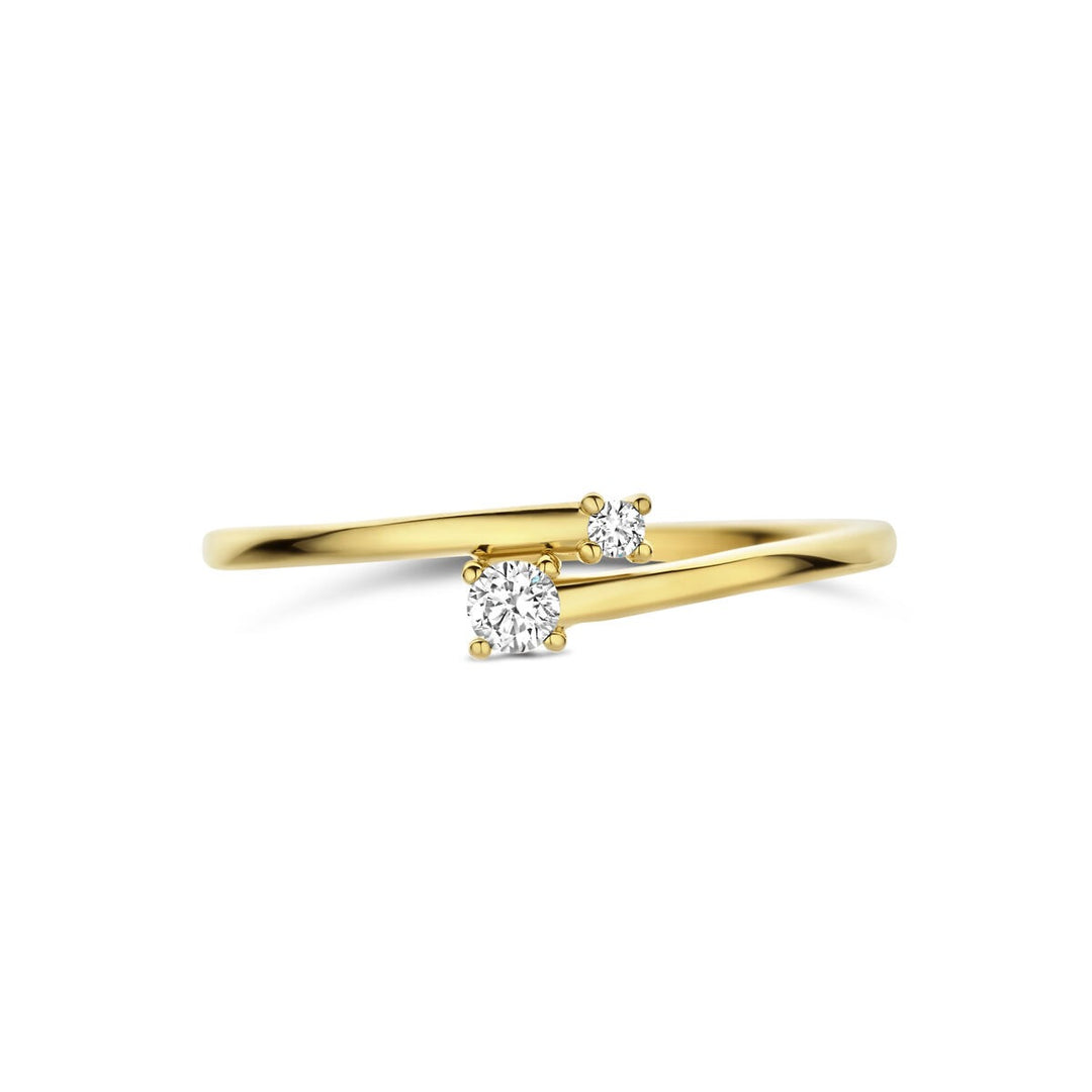 Gouden dames ring met diamant – 14k geelgoud