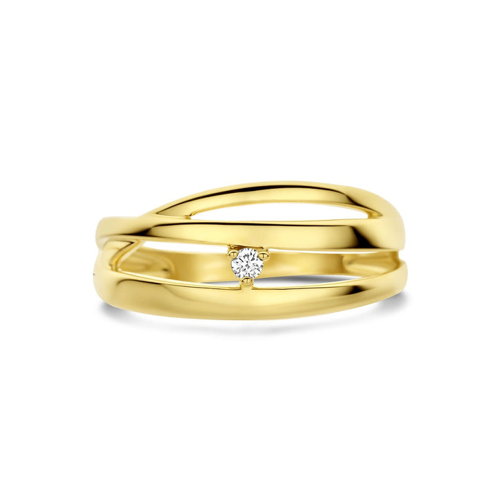 Gouden dames ring met diamant – 14k geelgoud