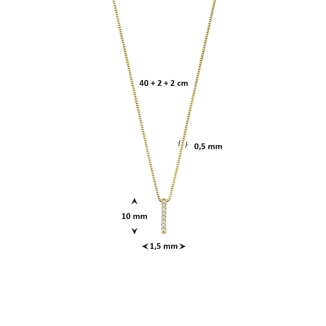 14k geelgouden collier met lab grown diamant