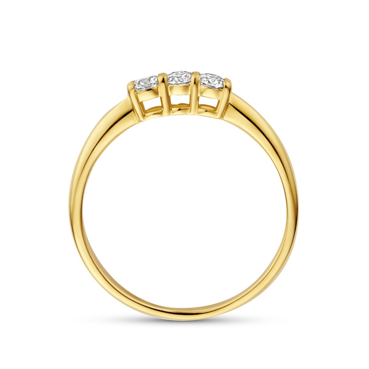 14k Geelgouden ring met lab grown diamant