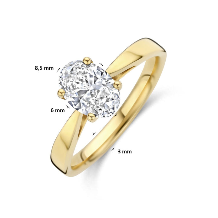 14k Geelgouden Dames Ring met Lab Grown Diamant