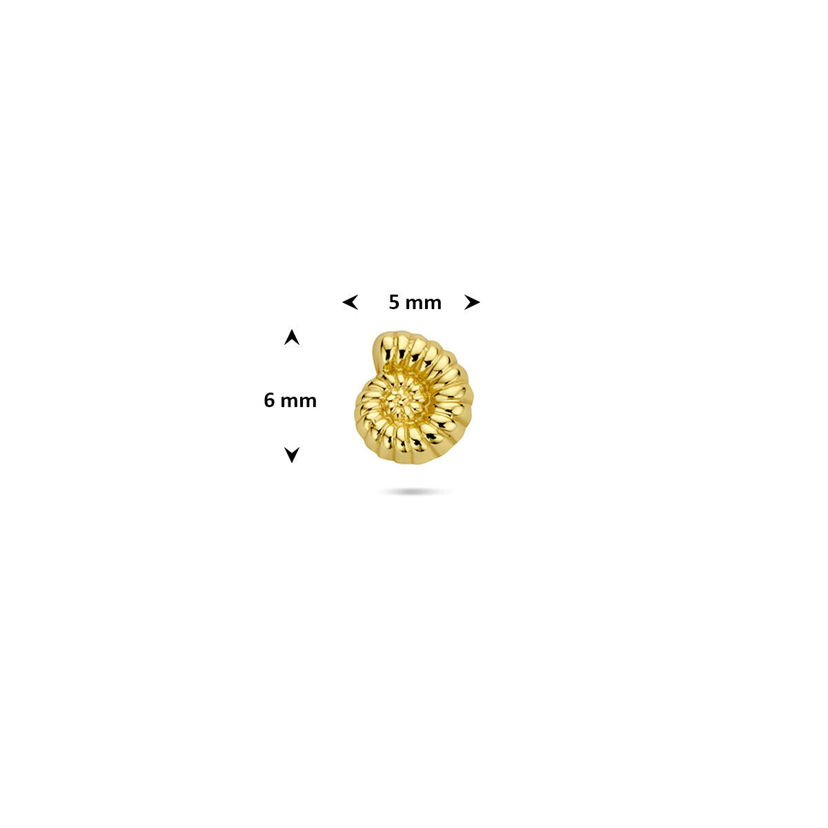 Verguld zilveren flat back piercing nautilus schelp – 925 zilver