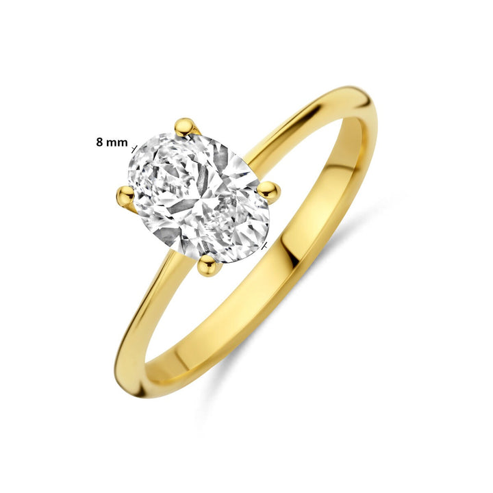 14k Geelgouden Dames Ring met Lab Grown Diamant