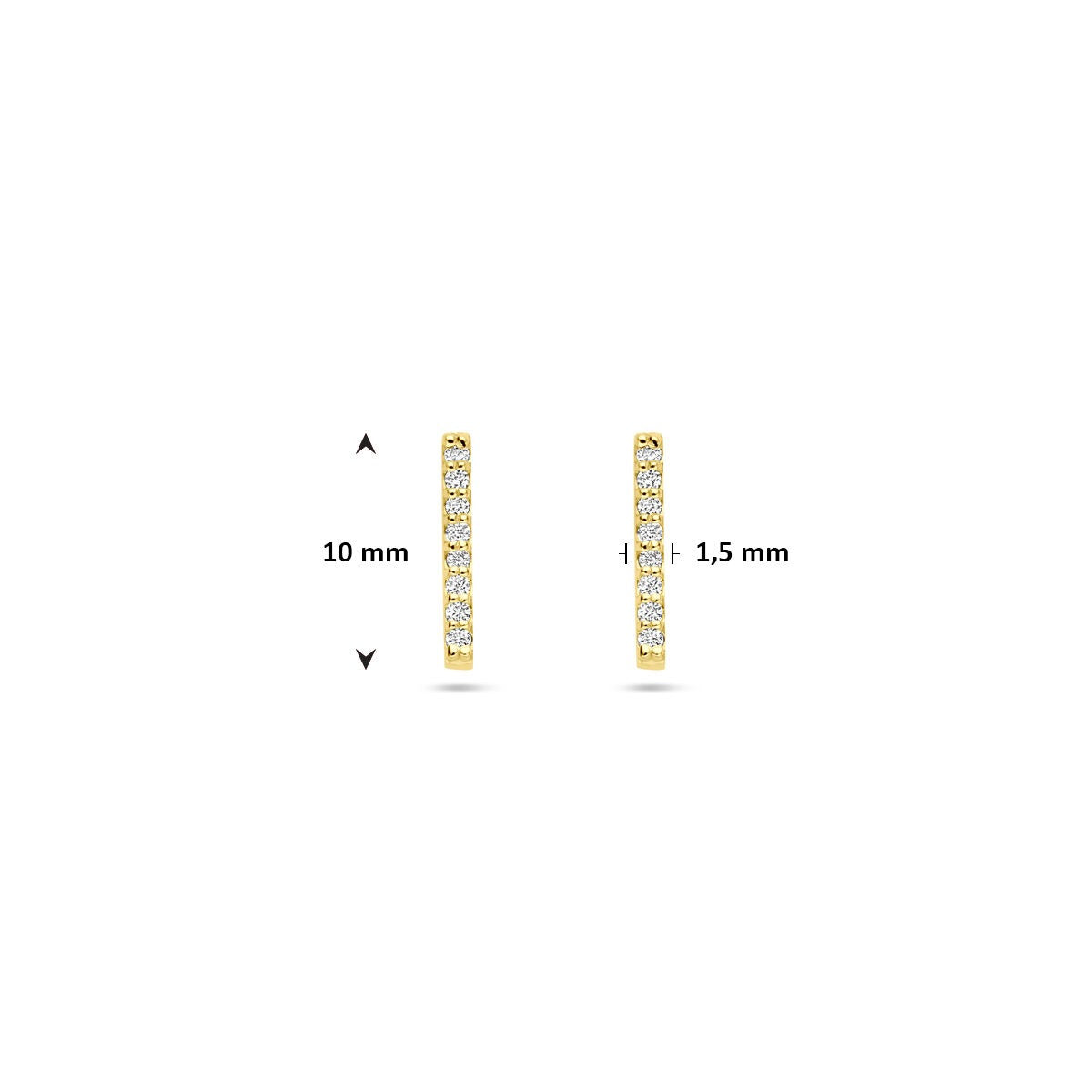 14k Geelgouden oorknoppen met lab grown diamant