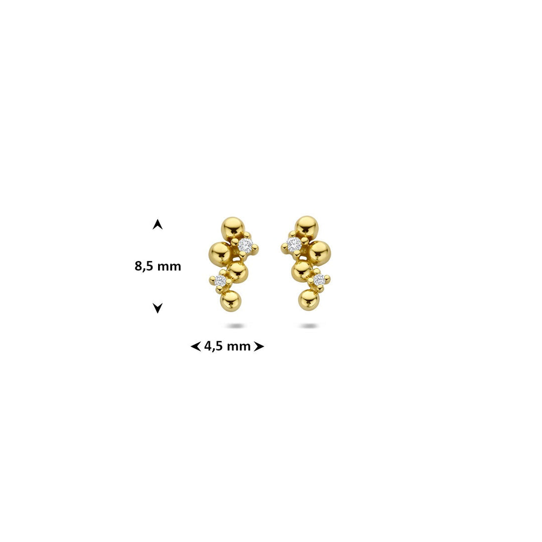 Gouden oorknoppen met diamant – 14k geelgoud