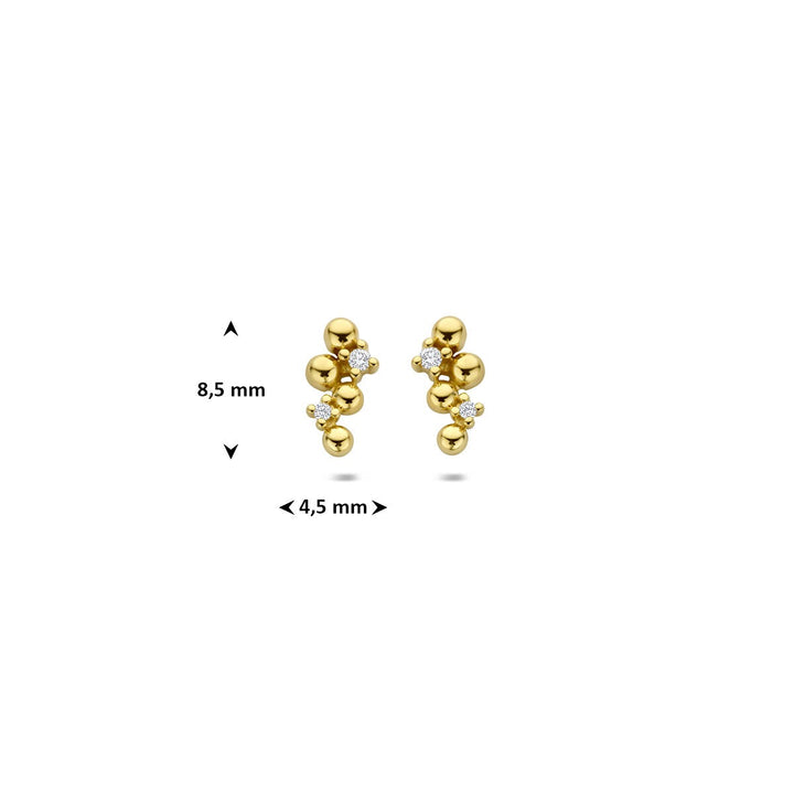 Gouden oorknoppen met diamant – 14k geelgoud