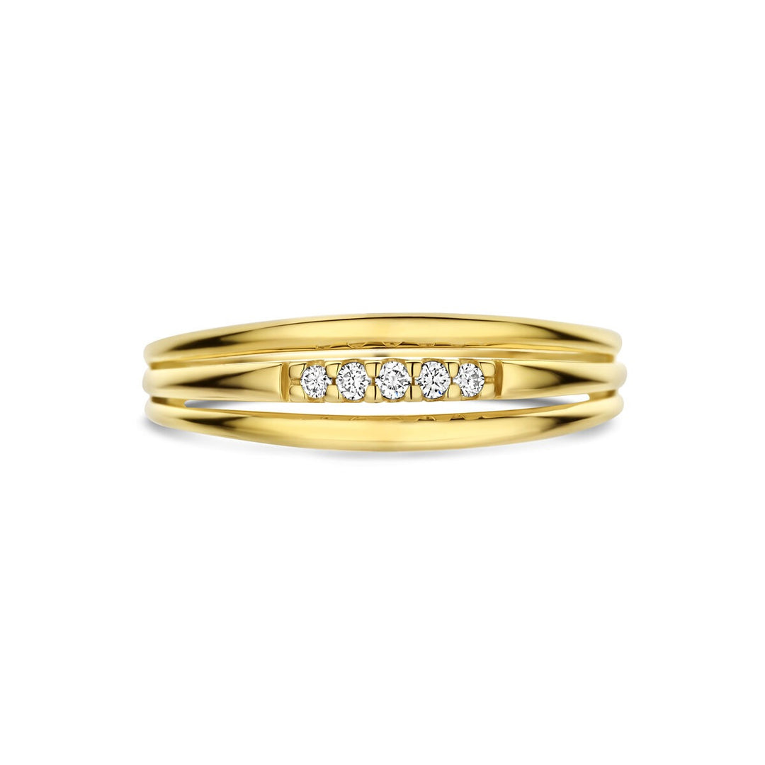 Gouden dames ring met diamant – 14k geelgoud