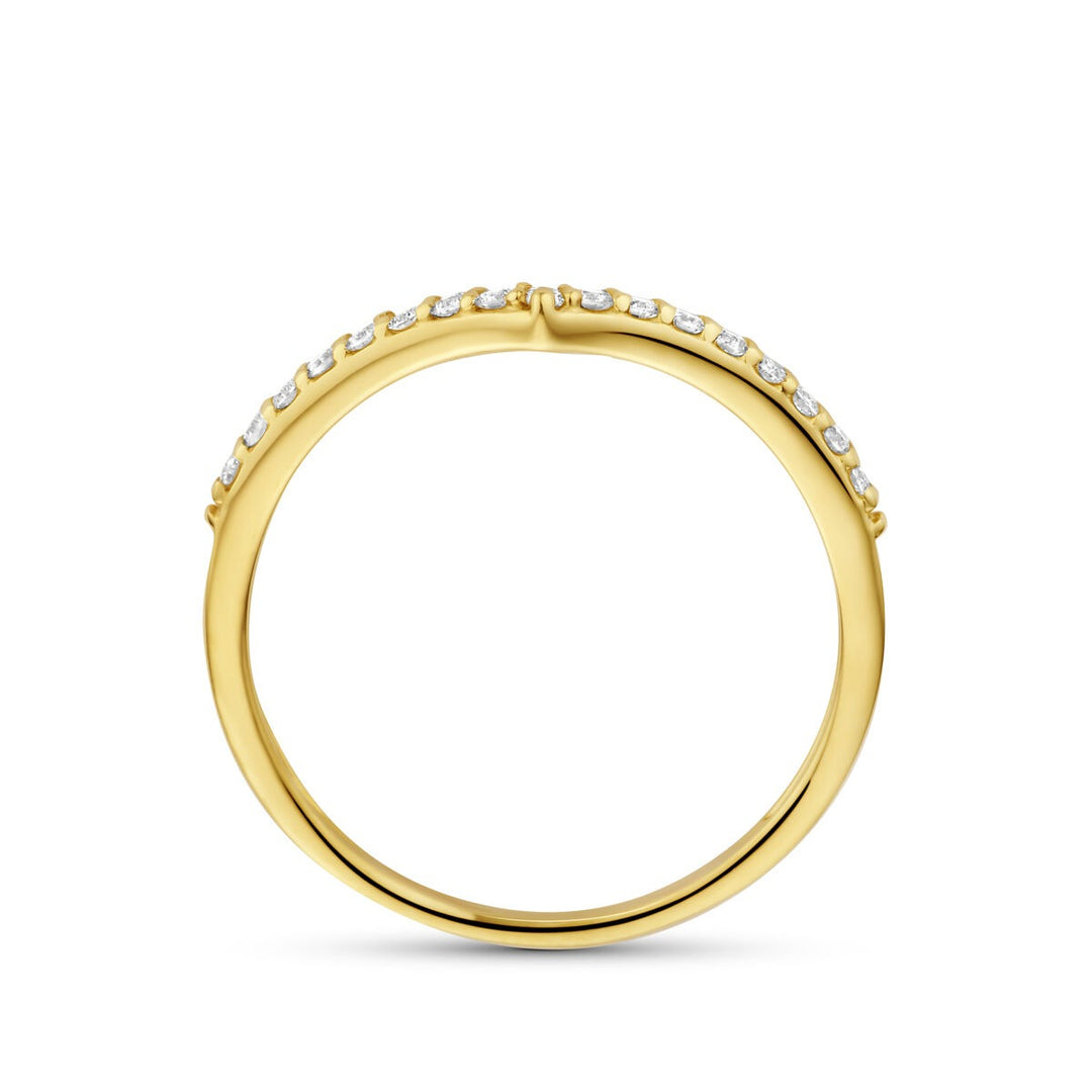 14k Geelgouden ring met lab grown diamant