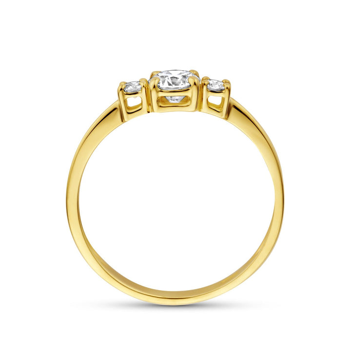 14k Geelgouden ring met lab grown diamant