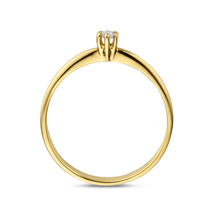 14k Geelgouden ring met lab grown diamant