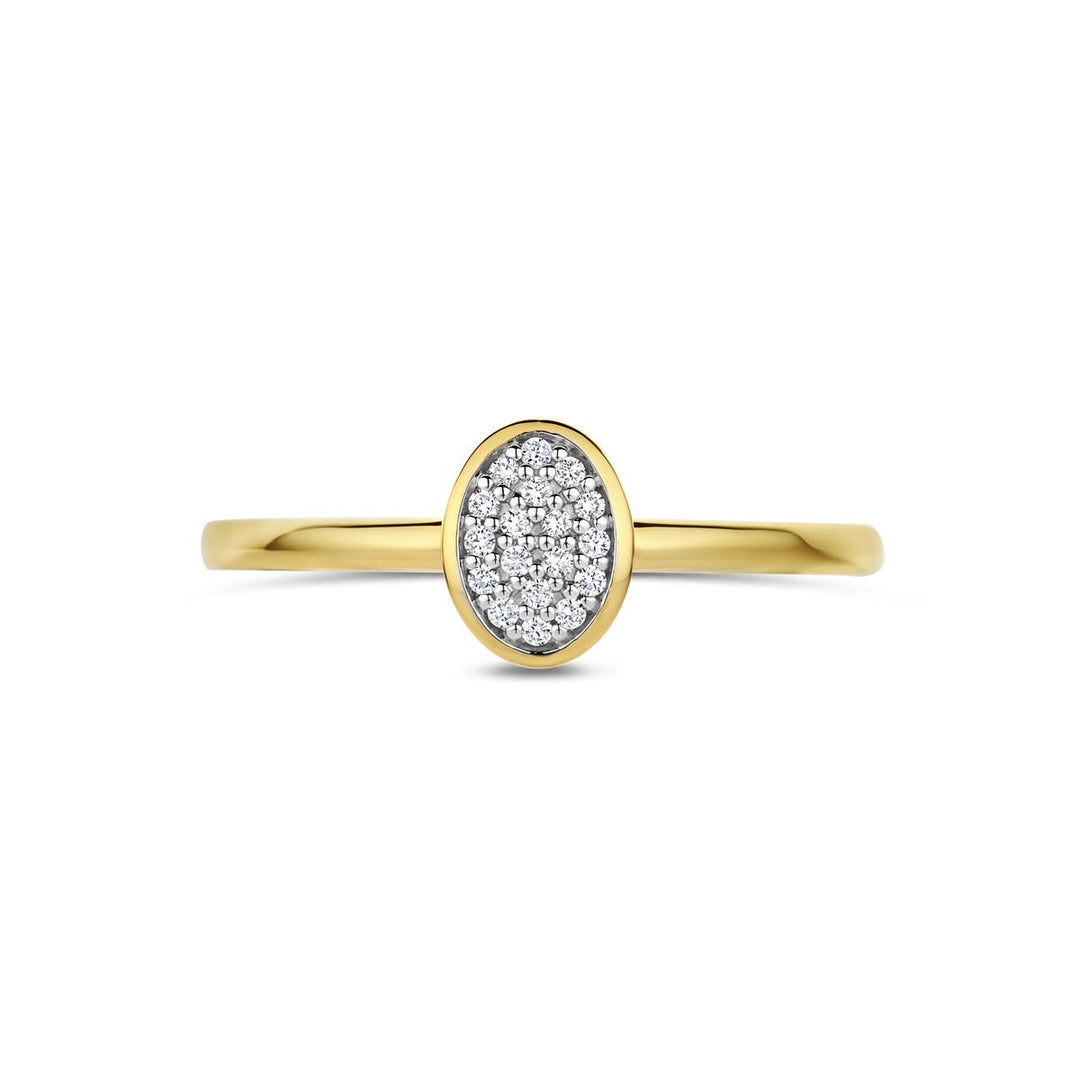 14k Geelgouden ring met diamant