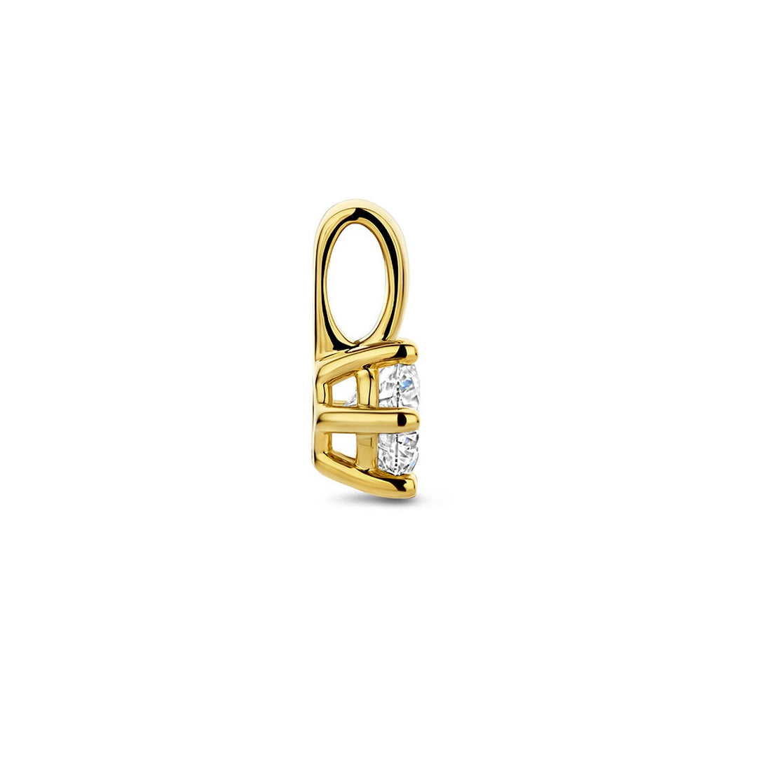 14k Geelgouden hanger met lab grown diamant