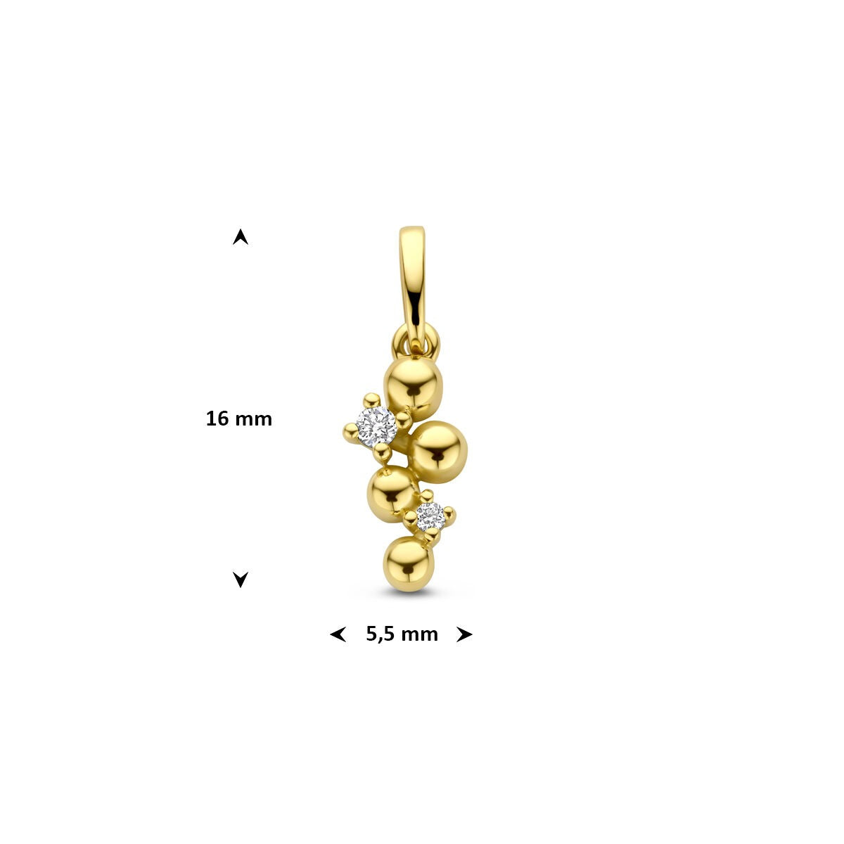 Gouden hanger met diamant – 14k geelgoud