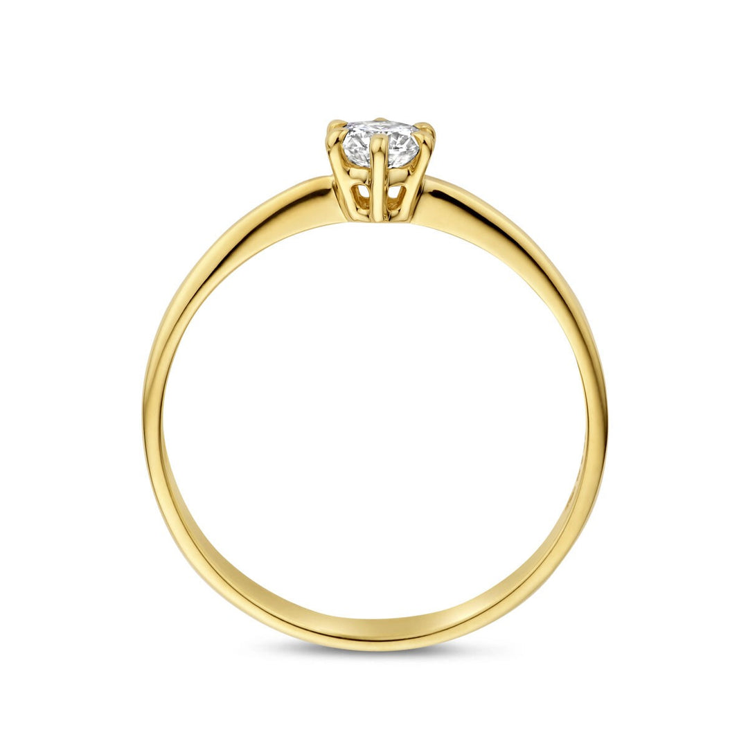 14k Geelgouden ring met lab grown diamant