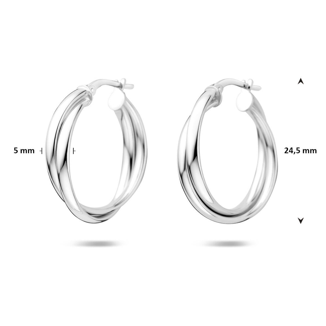 Gerhodineerd zilveren oorringen 24,5 mm