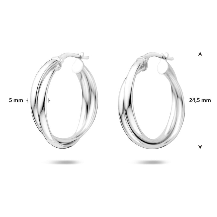 Gerhodineerd zilveren oorringen 24,5 mm