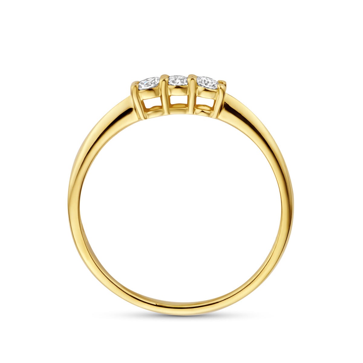14k Geelgouden ring met lab grown diamant