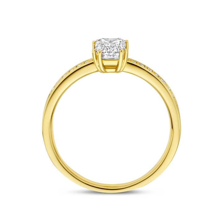 Gouden dames ring met lab grown diamant – 14k geelgoud