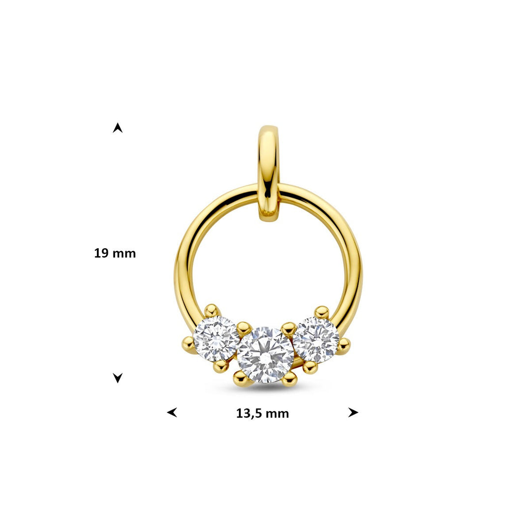 14k Geelgouden hanger met lab grown diamant
