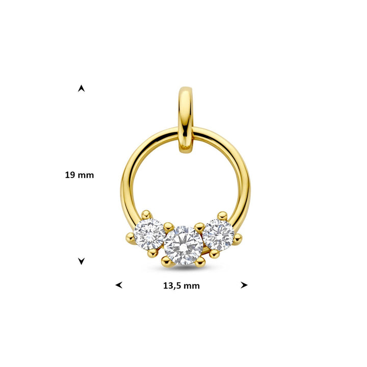 14k Geelgouden hanger met lab grown diamant