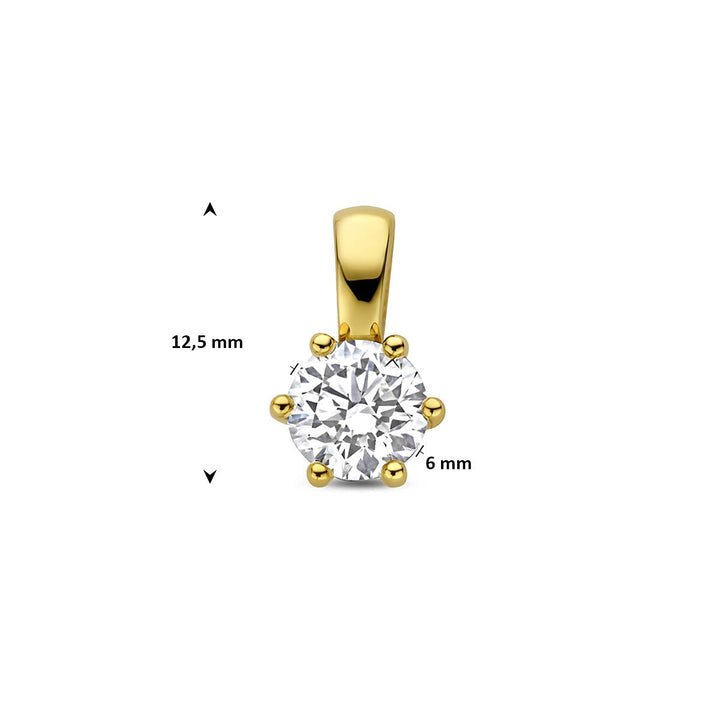 Gouden hanger met lab grown diamant – 14k geelgoud