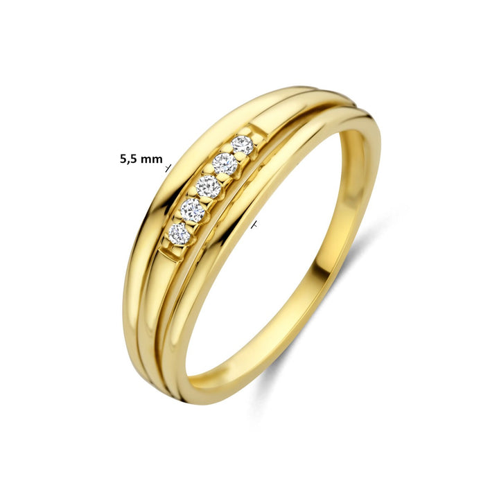 Gouden dames ring met diamant – 14k geelgoud