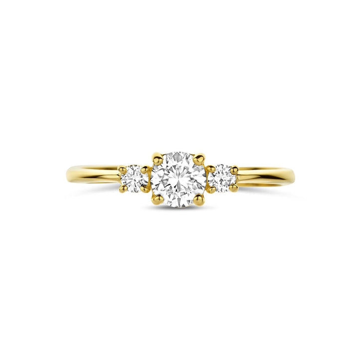 14k Geelgouden ring met lab grown diamant