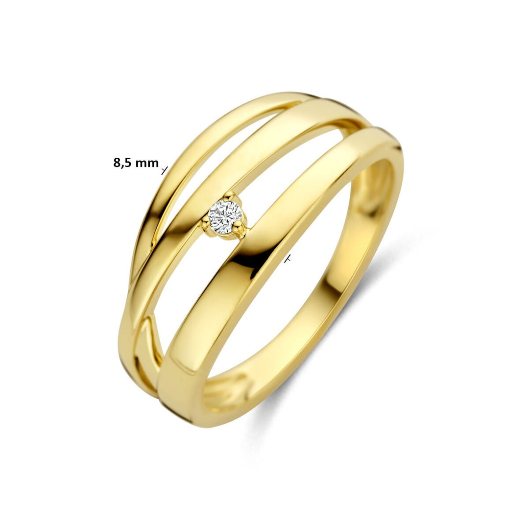 Gouden dames ring met diamant – 14k geelgoud