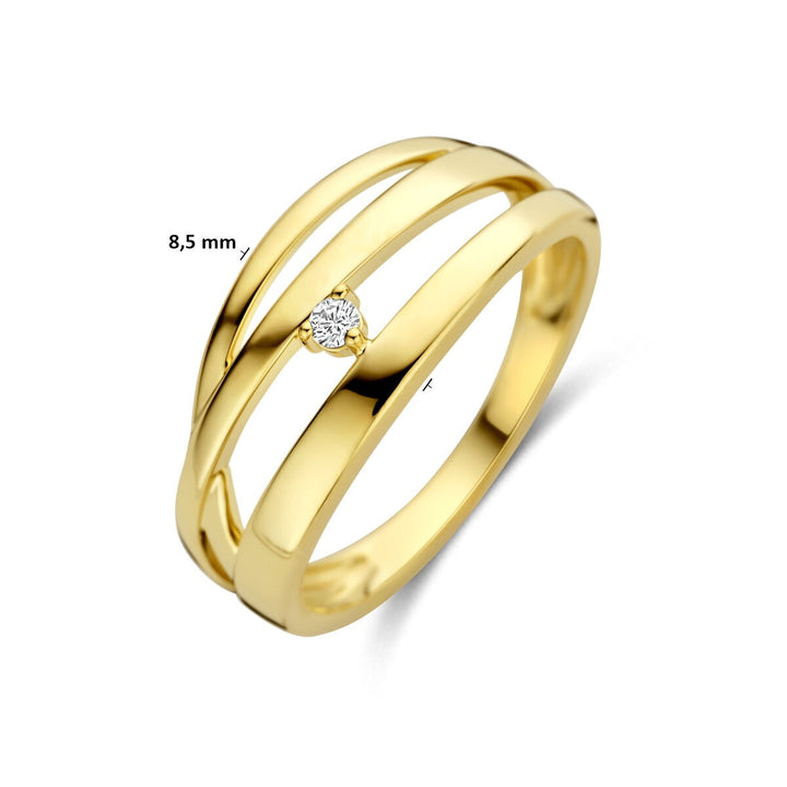 Gouden dames ring met diamant – 14k geelgoud