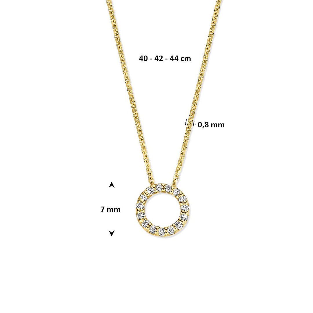 14k Geelgouden ketting met lab grown diamant