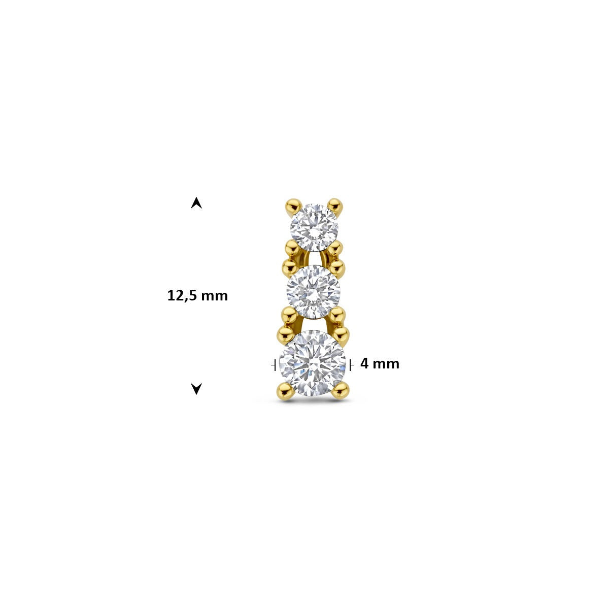 Gouden hanger met lab grown diamant – 14k geelgoud