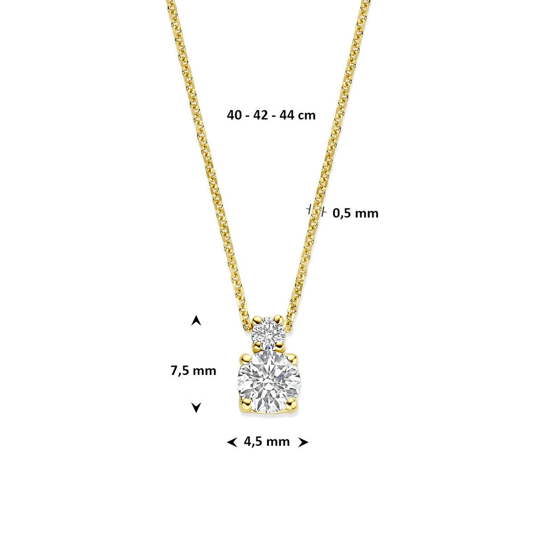 14k Geelgouden ketting met lab grown diamant
