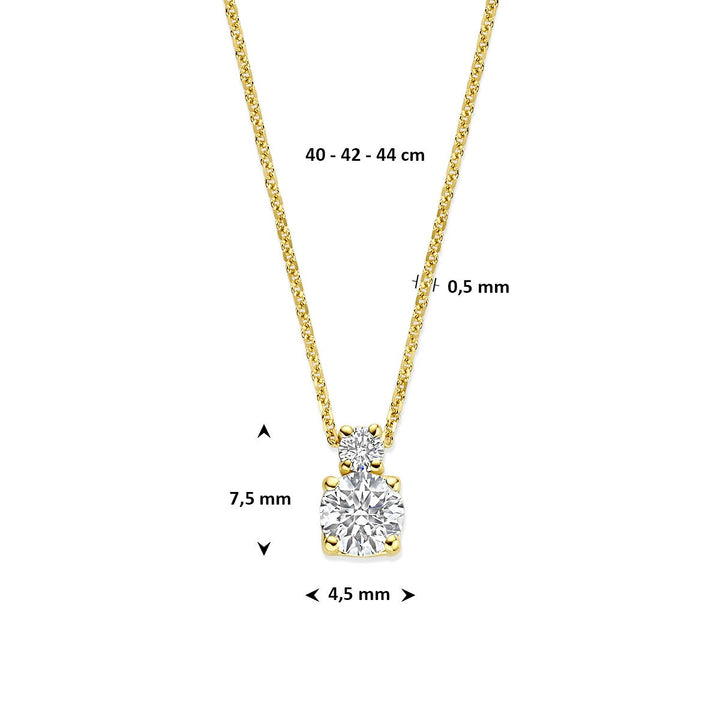 14k Geelgouden ketting met lab grown diamant
