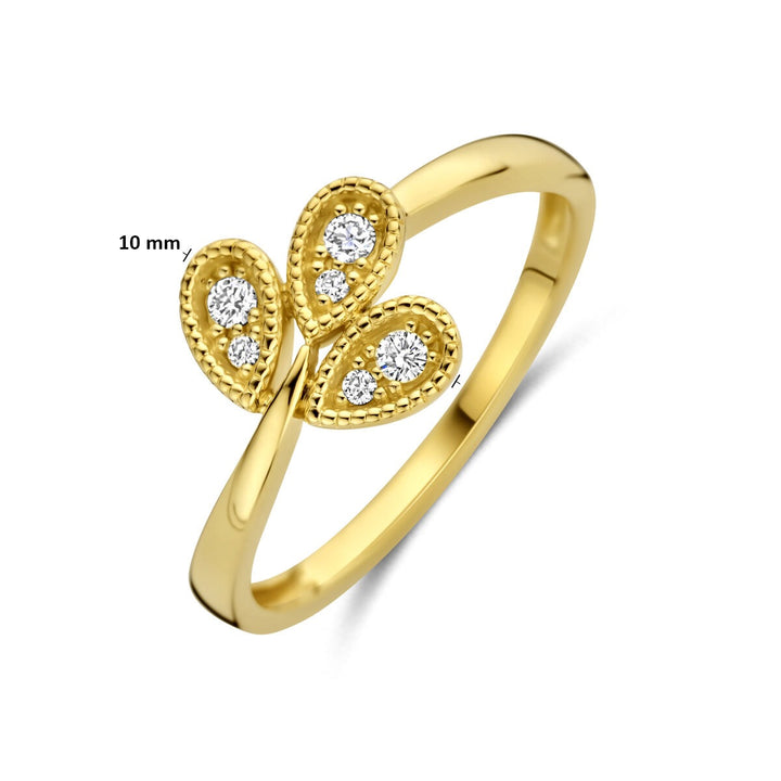 Gouden dames ring met diamant – 14k geelgoud