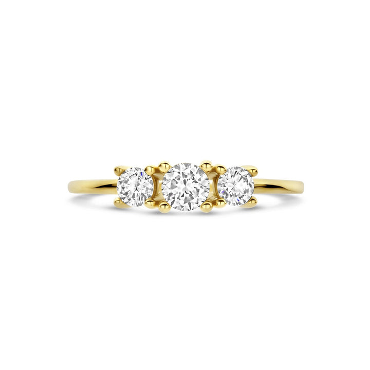 Gouden dames ring met lab grown diamant – 14k geelgoud