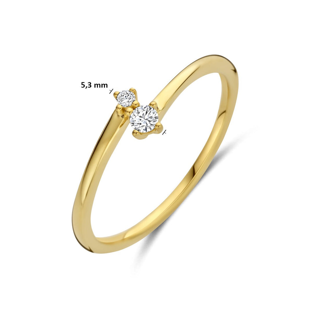 Gouden dames ring met diamant – 14k geelgoud