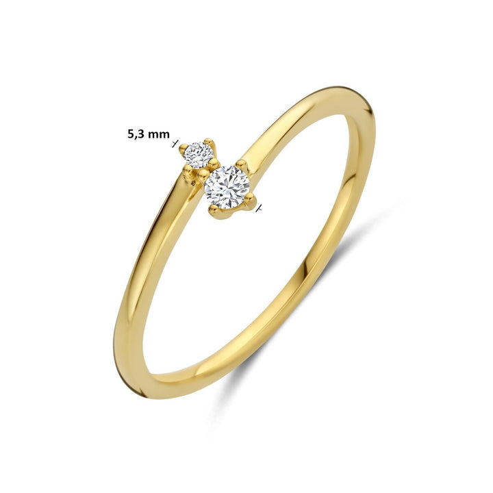 Gouden dames ring met diamant – 14k geelgoud
