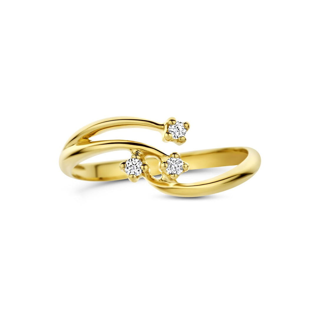 14k Geelgouden ring met lab grown diamant