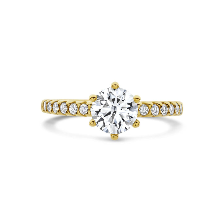Gouden dames ring met lab grown diamant – 14k geelgoud