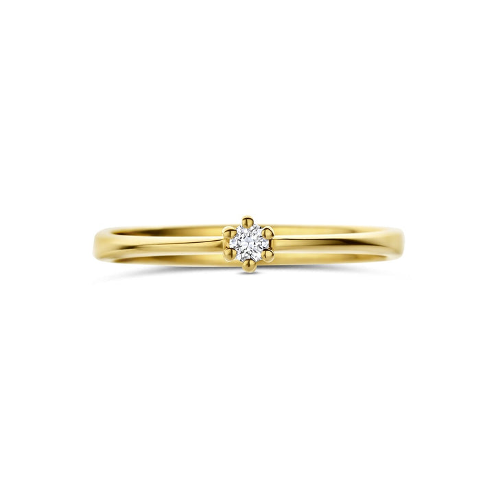 14k Geelgouden ring met lab grown diamant
