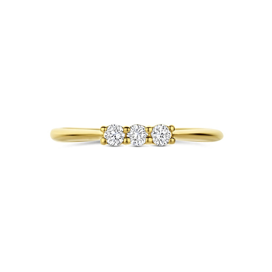 14k Geelgouden ring met lab grown diamant