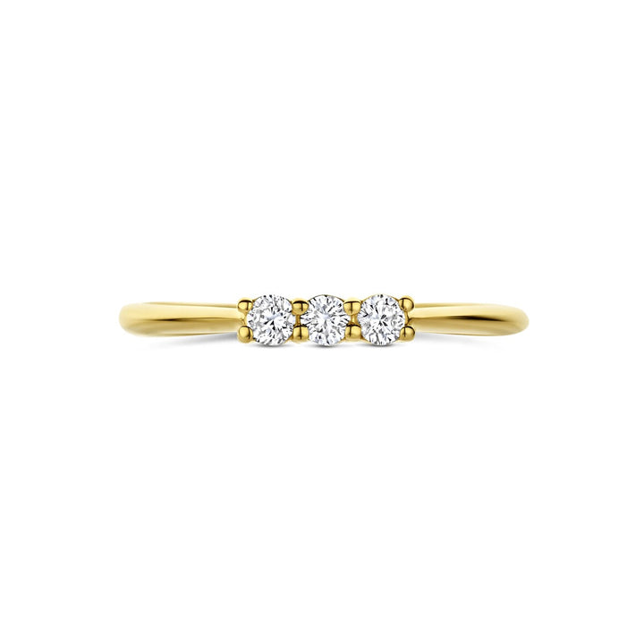 14k Geelgouden ring met lab grown diamant