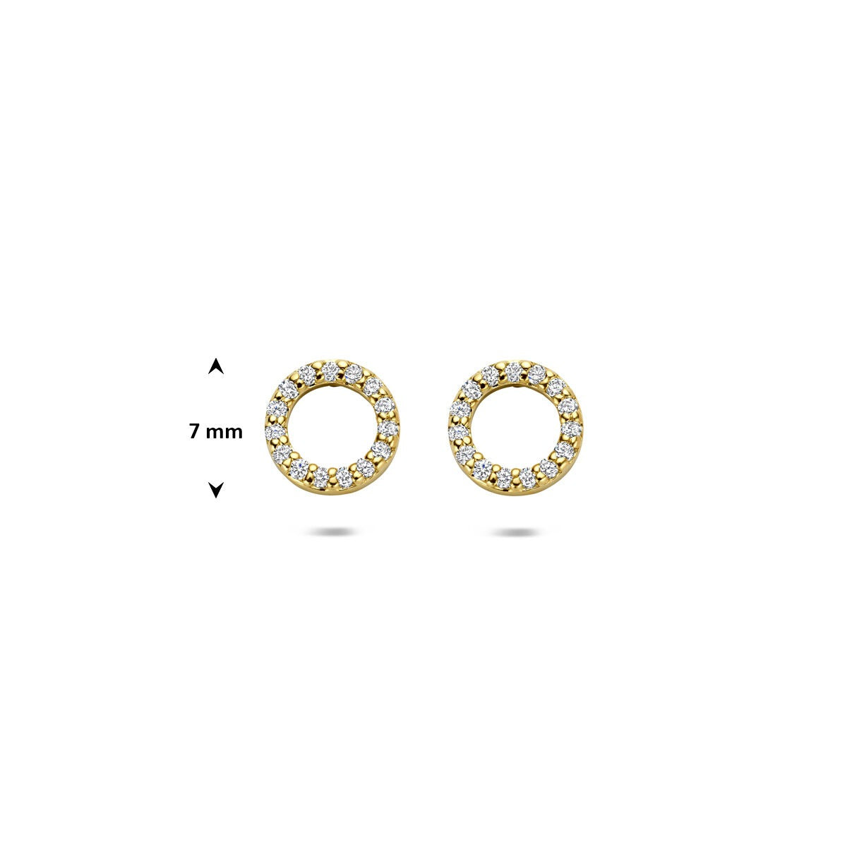 14k Geelgouden oorknoppen met lab grown diamant