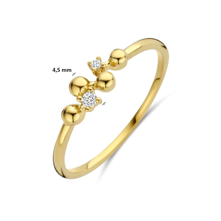Gouden dames ring met diamant – 14k geelgoud