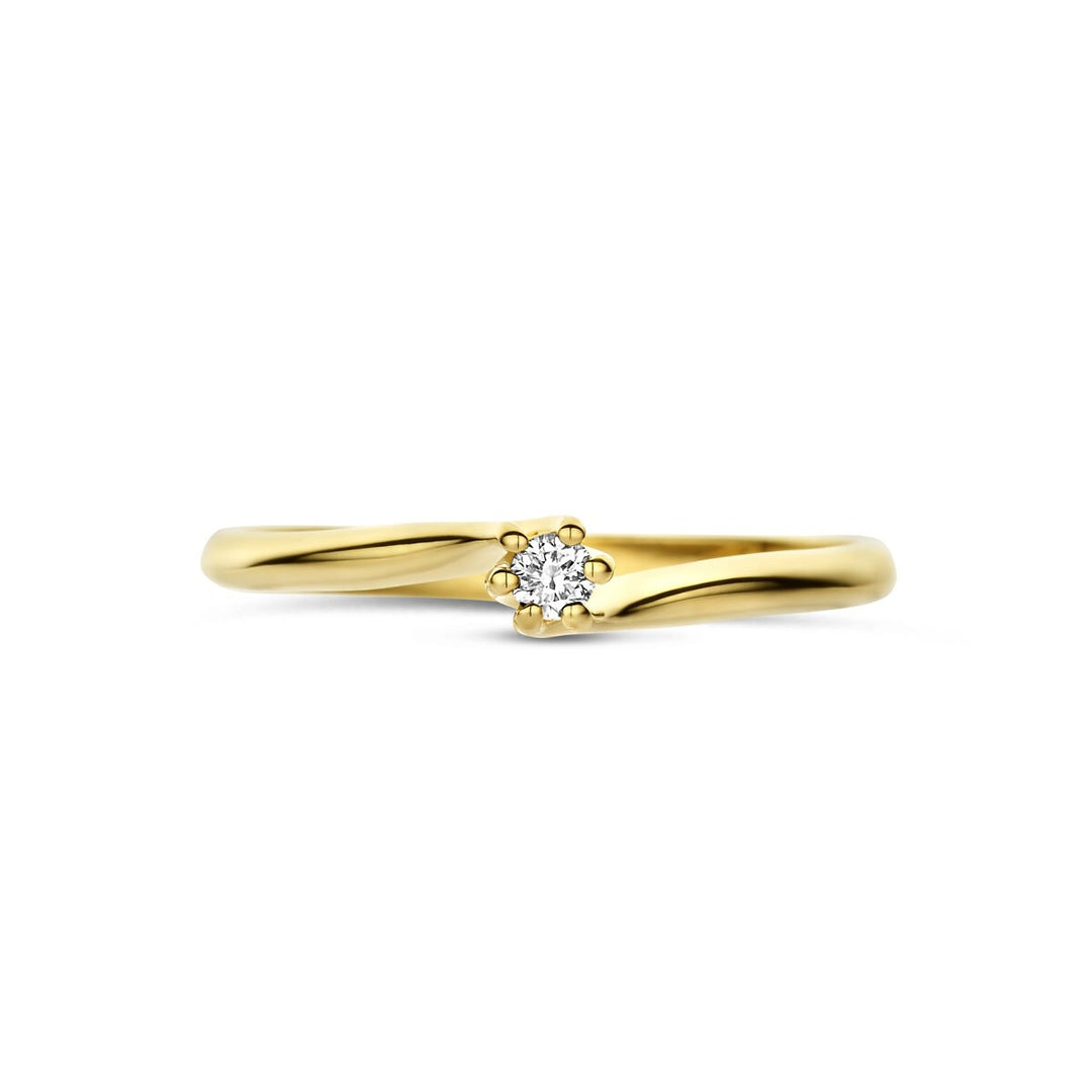 14k Geelgouden ring met lab grown diamant