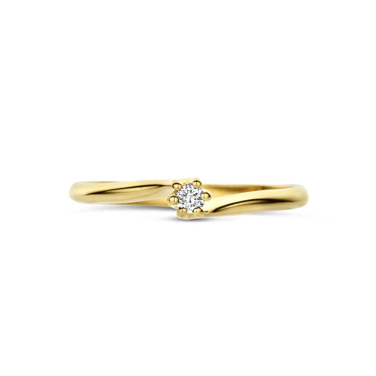14k Geelgouden ring met lab grown diamant