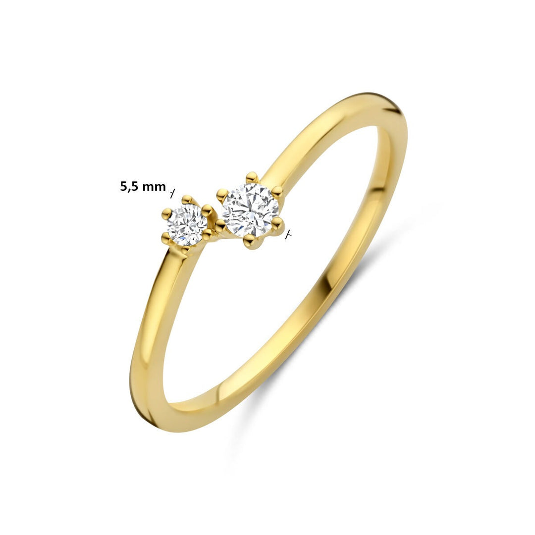 Gouden dames ring met diamant – 14k geelgoud